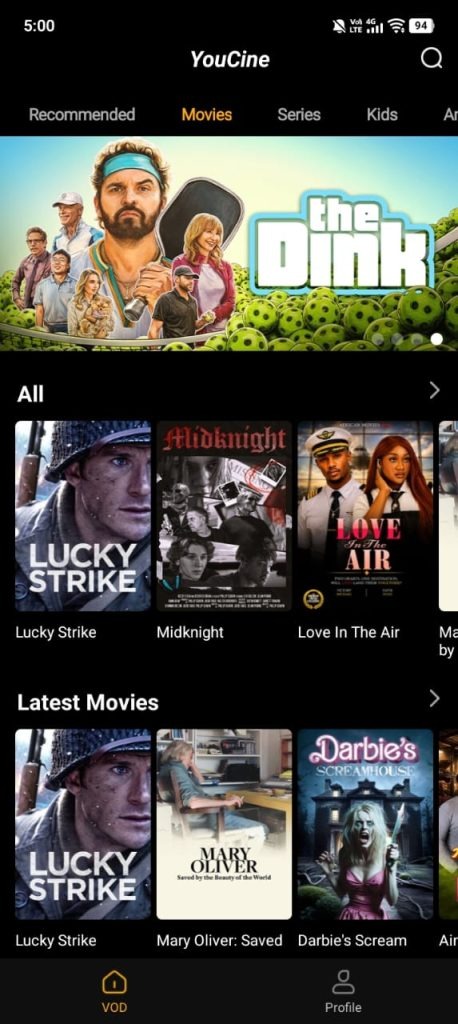 YouCine APK Built-in and external playback