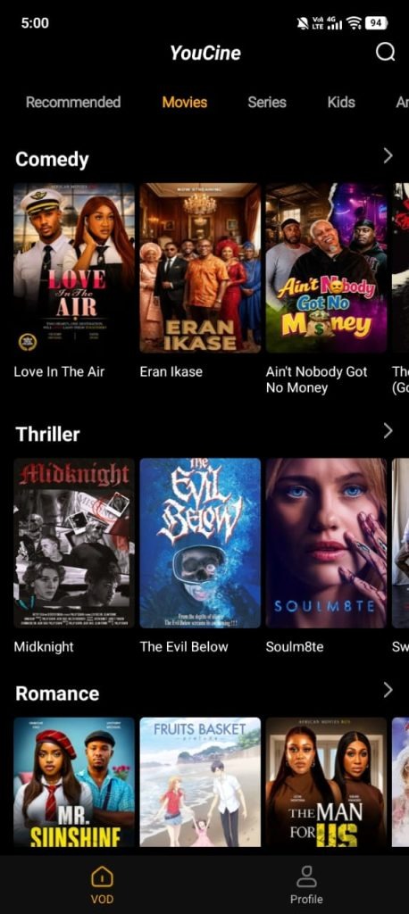 YouCine Casting and TV use