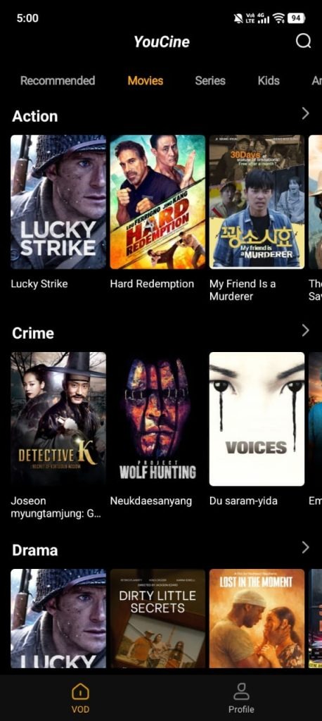 YouCine Offline downloads